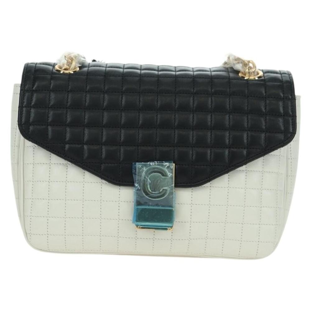 Celine Leather C Medium Chain Shoulder Bag Black